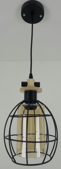 Люстра підвісна LOFT на 1 лампочку 25070 Чорний 33-80х17х17 см.