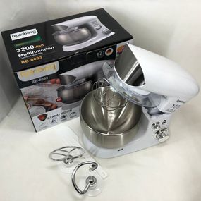 Електричний планетарний міксер тістоміс Rainberg RB-8083 3200 Вт з насадками. Колір: білий