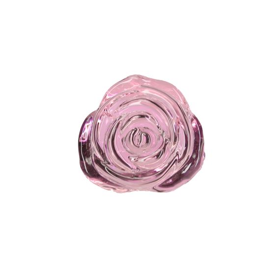 Скляна анальна пробка Pillow Talk Rosy Luxurious Glass Anal Plug, ⌀3,3 см, віброкуля в подарунок | Зображення 2
