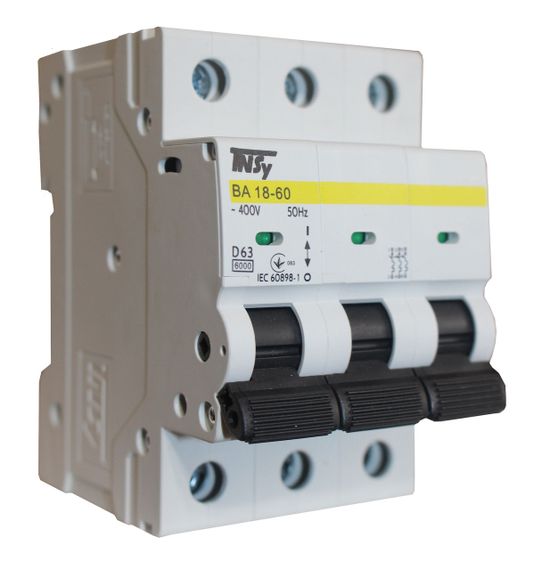 Автоматический выключатель ВА18-60 3Р 63А 6кА х-ка D Ny95504811