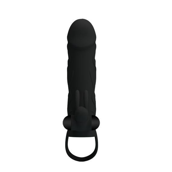 Насадка на член - Pretty Love Penis Sleeve With Ball Strap 5.5" Black | Зображення 2