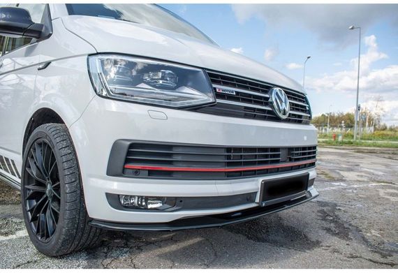 Передня Lip накладка DPT (чорний глянець) для Volkswagen T6 2015-2024 рр | Зображення 1
