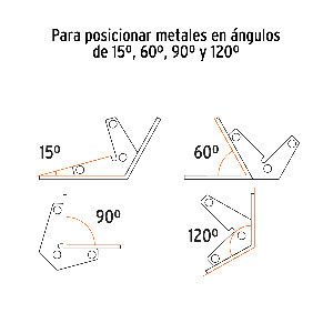 Угольник магнитный для сварки  2 шт, 15°, 60°, 90°, 120° , 11 кг Truper ( ESM-32 ) | Зображення 1
