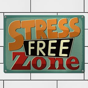 Металева табличка Stress free zone 26х18,5 см (MET_20J063_SER)