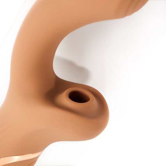 Вібратор для точки G з вакуумним стимулятором клітора Sweet Em Velvet Lure бежевий | Зображення 3