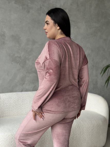 Розкішний домашній костюм піжама PLUS SIZE з велюру | Зображення 8