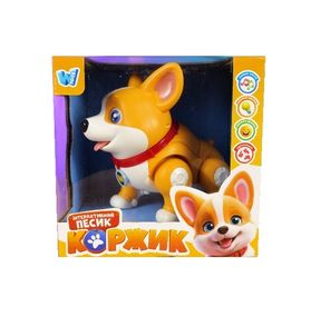 Интерактивная собачка "Коржик" 61327 WToys, на укр. языке, подсветка, песни, ходит, в коробке (6945717416314)