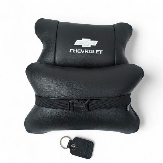 Автомобильные подушки Chevrolet из натуральной итальянской кожи + кожаный брелок в подарок | Зображення 5