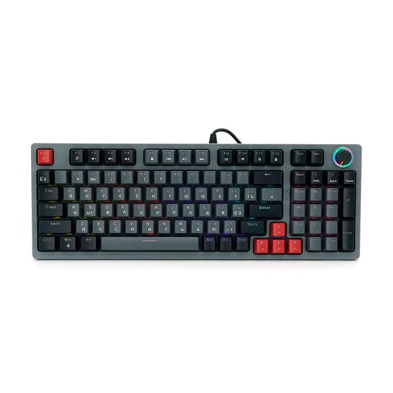 Клавиатура механическая USB JEDEL KL-114, довж. кабеля 170см, RGB подсветка, 98к