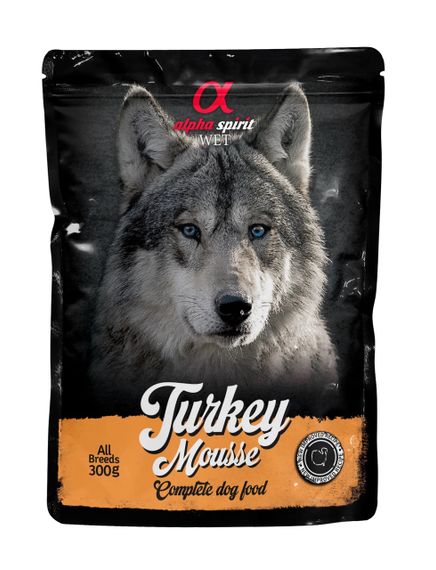Вологий корм з індичкою для собак Alpha Spirit Turkey Mousse, 300 гр