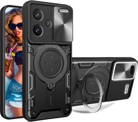 Чохол Magnetic Stand з захистом камери для Xiaomi Redmi Note 13 Pro Plus колір Чорний