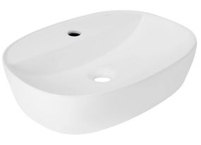 Раковина накладна Qtap Scorpio 500x380x120 мм, White, овальна, без донного клапана QT14116533W