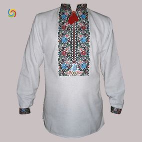 Рубашка Украинская вышиванка 9907 цвет белый размер L/XL