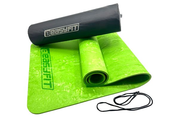 Коврик для йоги та фітнесу EasyFit PER Premium Mat 8 мм + Чохол салатовий (EF-1930s-1-GN)