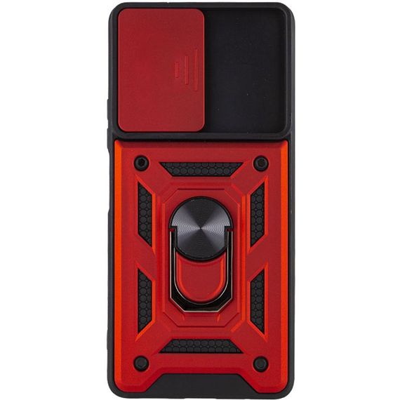 Ударостійкий чохол Camshield Serge Ring для Samsung Galaxy A23 4G TPU+PC, Шторка на камеру, Червоний | Зображення 1