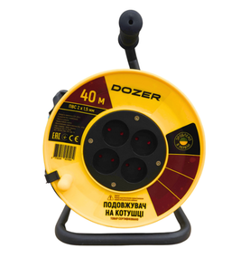 Подовжувач на котушці DOZER б/з ПВС 40м (2,0 х 1,5)