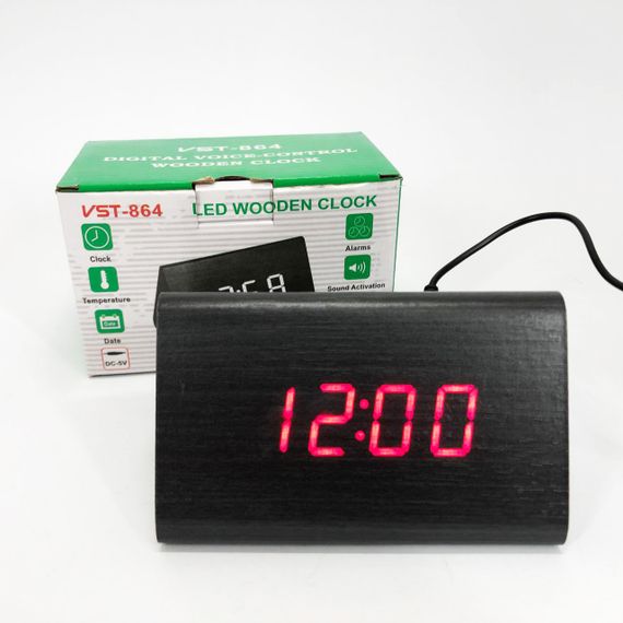 Часы со светящимся табло VST-864, Настольные LED часы Электронные настольные digital LU-38 | Зображення 4