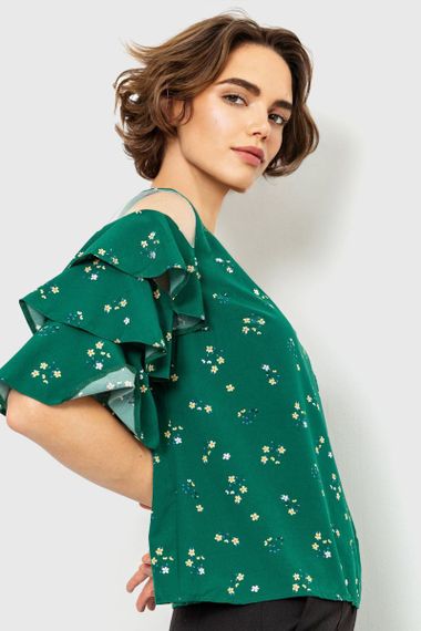 Блуза ошатна, колір зелений, 230R151-10 | Зображення 2
