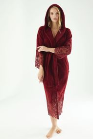 Жіночий халат Nusa 4150 бордовий, 2XL