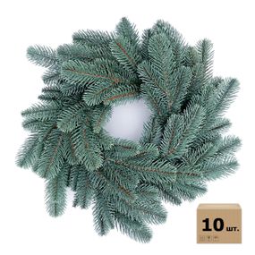 Венки хвойные рождественские Lux литые d-40 см голубые (упаковка 10 шт.)