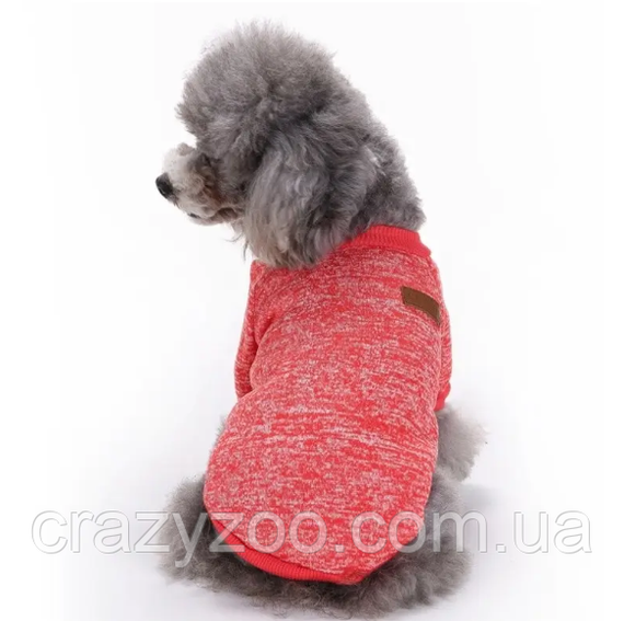 Кофта для собак та котів EcoToys Red M ряба червона A: 30 см B: 37 см C: 24 см 7106 | Зображення 4