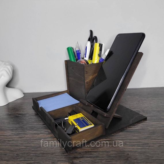 Органайзер офисный настольный для канцелярии с подставкой для телефона | Зображення 5