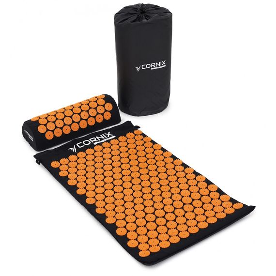 Килимок акупунктурний з валиком Cornix Classic Mat Аплікатор Кузнєцова XR-0111 Black/Orange | Зображення 2