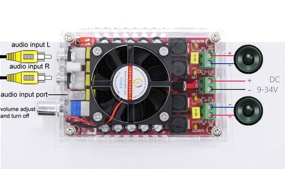 Xh A101 Высокопроизводительная цифровая плата усилителя Tda7498 с корпусом и вентилятором 2 * 100 Вт | Зображення 1