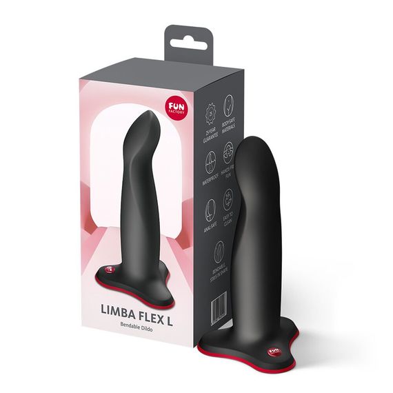 Фалоімітатор Fun Factory LIMBA FLEX L Black, гнучкий, з ефектом пам’яті, підходить для точки G | Зображення 3