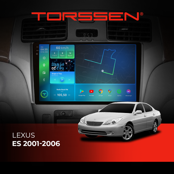 Штатна магнітола Torssen 2K Lexus ES 01-06 F9432 4G Carplay DSP