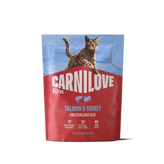 Сухий корм із лососем та індичкою для стерилізованих котів Carnilove Active Salmon & Turkey Sterilised, 400 гр