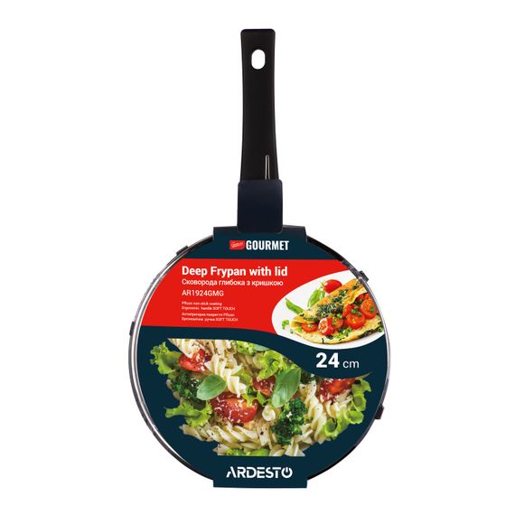 Сковорода ARDESTO глибока з кришкою Gemini Gourmet Andria, 24см, алюміній, чорний (AR1924GMG) | Зображення 6