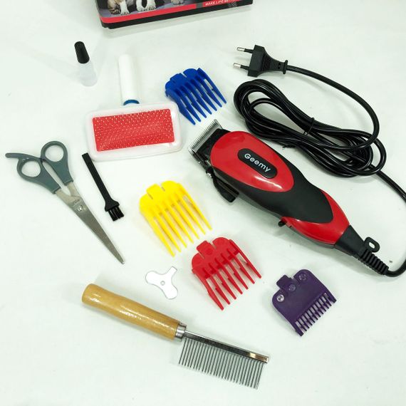 Машинка Gemei GM-1023 для стрижки тварин з 4 насадками для будь-якого типу вовни + ножиці та гребінець | Зображення 1