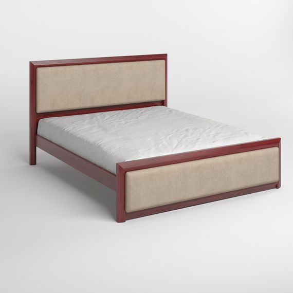 Полуторне дерев&#039;яне ліжко Mebigrand Барселона Б4 Махонь/Аляска 23 (Бежевий) 120х200 см (MBG-12821) | Зображення 1