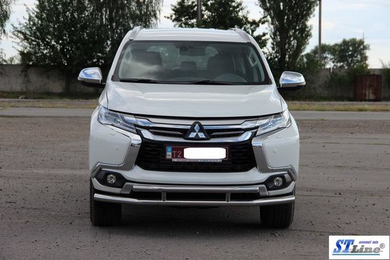 Передній захист ST016 (нерж) для Mitsubishi Pajero Sport 2015-2024 рр | Зображення 2