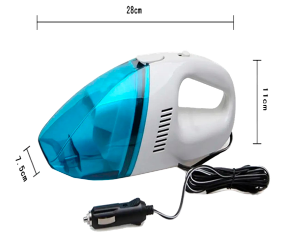 Автомобильный пылесос с зарядкой от прикуривателя Vacuum Cleaner DC 12V бело-синий 60W (lp-89801_104) | Зображення 2