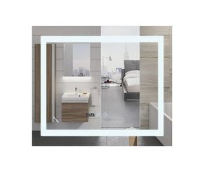 Дзеркало Mixxus WARM MR02-80x80 з LED Touch, Anti-fog, димером, регулюванням яскравості, годинником (MI6934)