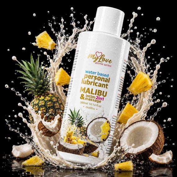 Водний лубрикант 2в1 для інтимної близькості та масажу MyLove Aroma Series Malibu, 300 мл Sex Aura | Зображення 1