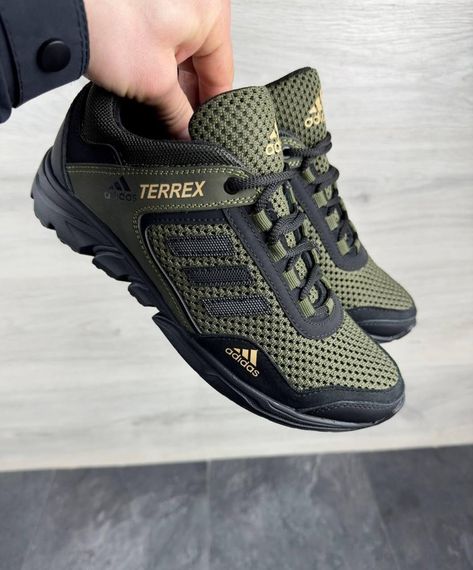 Літні кросівки Adidas сітка колір олива | Зображення 1