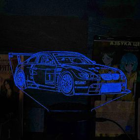 Акриловый светильник-ночник BMW M3 GT2 суперкар синий tty-n002228
