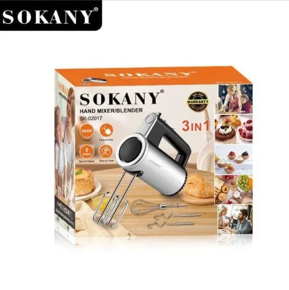 Миксер ручной электрический 3в1 SOKANY SK-02017, 800Вт | Зображення 2