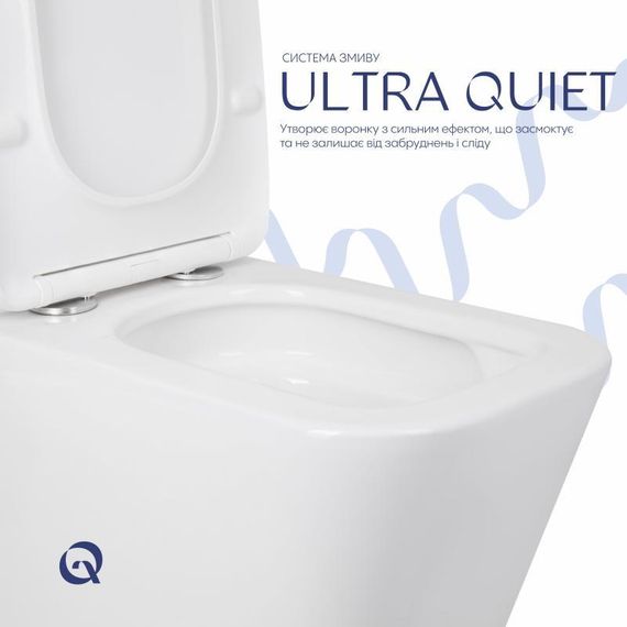 Унітаз підлоговий Qtap Tern Ultra Quiet безобідковий із сидінням Soft-Close QT17226003AW White | Зображення 4
