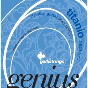 Струни для класичної гітари Gallistrings GR40 (.029-.045), TItano, ProCoated, HARD, Silver
