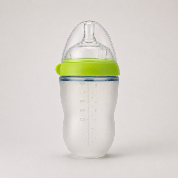 Антиколиковая бутылочка для кормления Comotomo Baby Bottle 250 мл, силиконовая бутылочка 3-6 мес, зеленая | Зображення 1