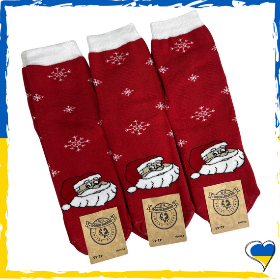 Шкарпетки новорічні махрові. Шкарпетки на подарунок. Новорічні шкарпетки. 41-45