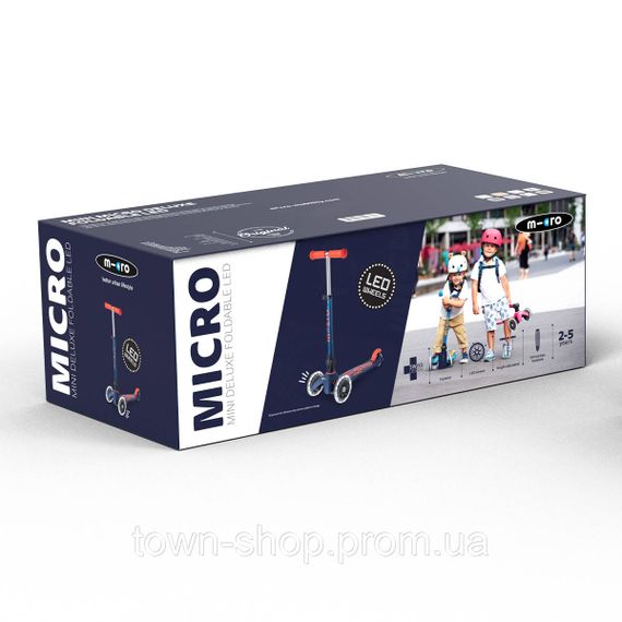 Самокат MICRO складной серии Mini Deluxe Foldable LED – Синий | Зображення 2