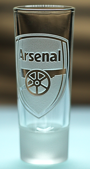 Стеклянная рюмка 60мл ФК Арсенал Arsenal с гравировкой подарок для фаната футбольный стопка | Зображення 2