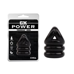 Ерекційне кільце Chisa GK Power Triangle++ Ring з утяжкою на мошонку, чорне Sex Aura