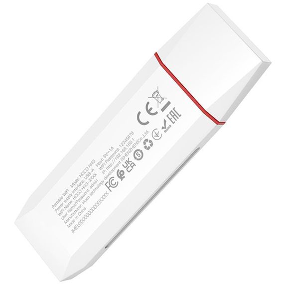 Портативный модем WiFi роутер Hoco HI43 150Mbps (SIM) 2100 mAh White | Зображення 2