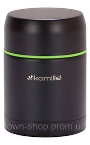 Термос пищевой Kamille Merikano, 500мл из нержавеющей стали, черный KM-2092A
